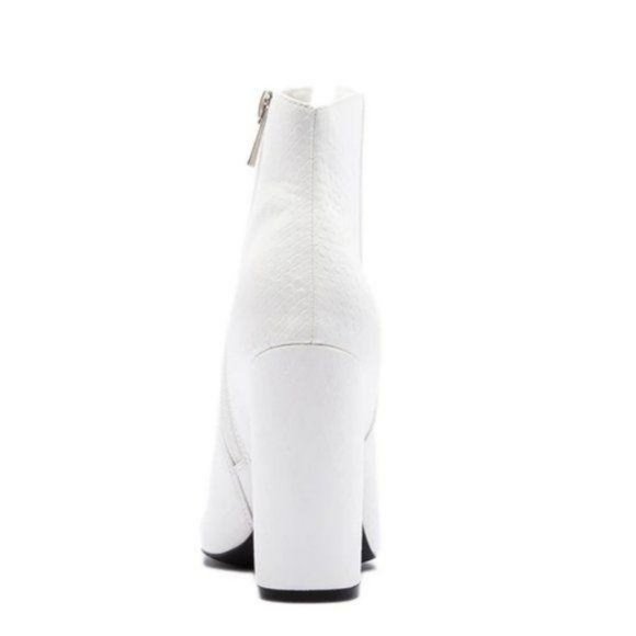 White Snakeskin Embossed Booties - Picture 4 of 4